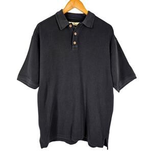 TOMMY BAHAMA MEN'S BLACK SHORT SLEEVE SILK BLEND POLO SHIRT SIZE MEDIUM